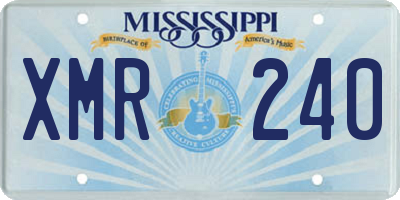 MS license plate XMR240