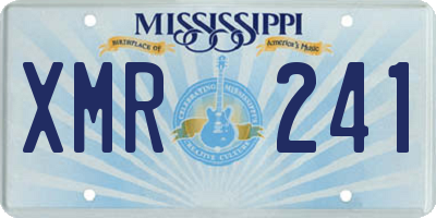 MS license plate XMR241