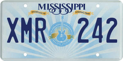 MS license plate XMR242