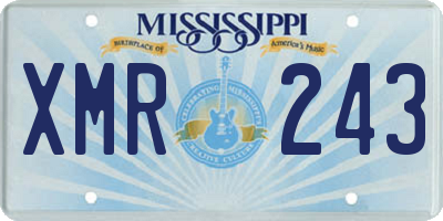 MS license plate XMR243