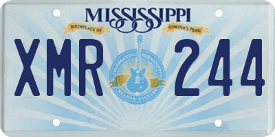 MS license plate XMR244