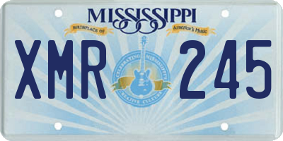MS license plate XMR245