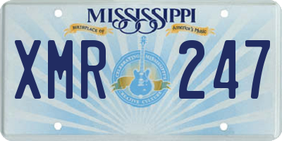 MS license plate XMR247