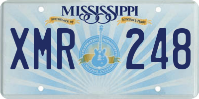 MS license plate XMR248