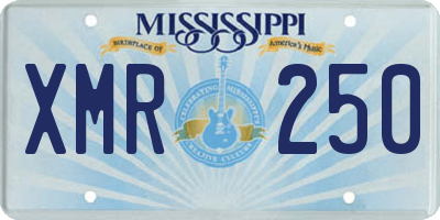 MS license plate XMR250