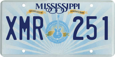 MS license plate XMR251