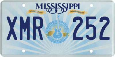 MS license plate XMR252