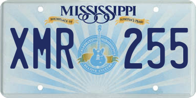 MS license plate XMR255