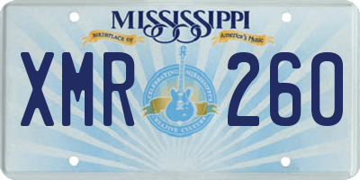 MS license plate XMR260
