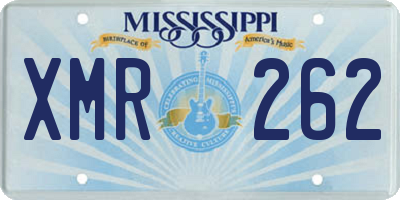 MS license plate XMR262