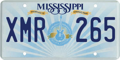 MS license plate XMR265