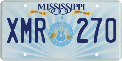 MS license plate XMR270