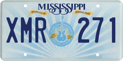 MS license plate XMR271
