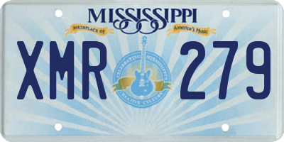 MS license plate XMR279