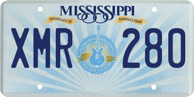 MS license plate XMR280