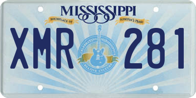 MS license plate XMR281