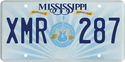 MS license plate XMR287