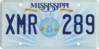 MS license plate XMR289