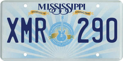 MS license plate XMR290