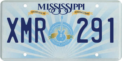 MS license plate XMR291