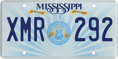 MS license plate XMR292