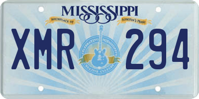 MS license plate XMR294