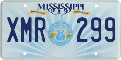 MS license plate XMR299