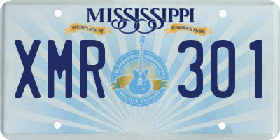 MS license plate XMR301