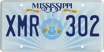 MS license plate XMR302