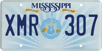 MS license plate XMR307
