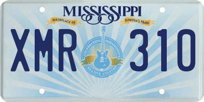 MS license plate XMR310