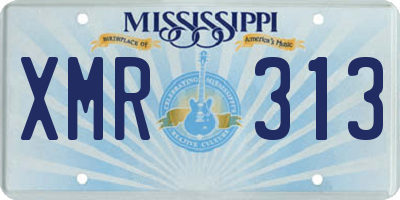 MS license plate XMR313