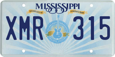 MS license plate XMR315