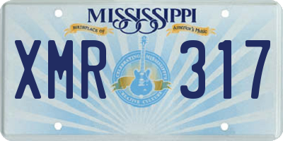 MS license plate XMR317