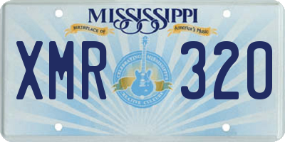 MS license plate XMR320