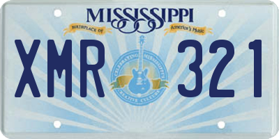 MS license plate XMR321