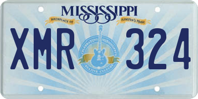 MS license plate XMR324