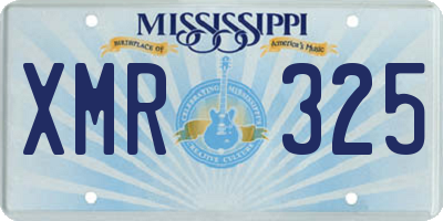 MS license plate XMR325