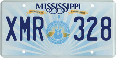 MS license plate XMR328