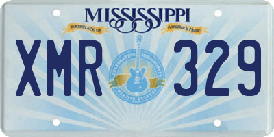 MS license plate XMR329