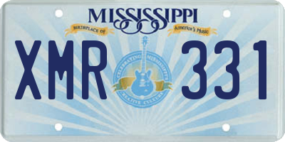 MS license plate XMR331