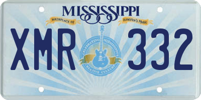 MS license plate XMR332