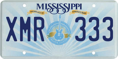 MS license plate XMR333