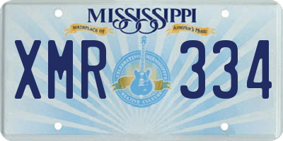 MS license plate XMR334