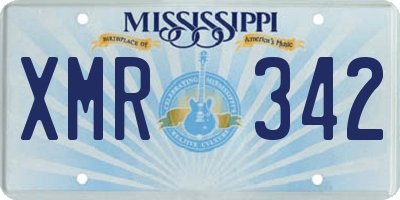MS license plate XMR342