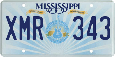 MS license plate XMR343