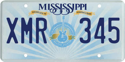 MS license plate XMR345