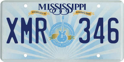 MS license plate XMR346