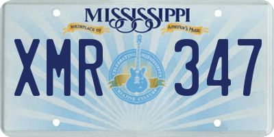 MS license plate XMR347