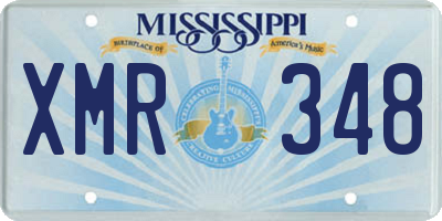 MS license plate XMR348